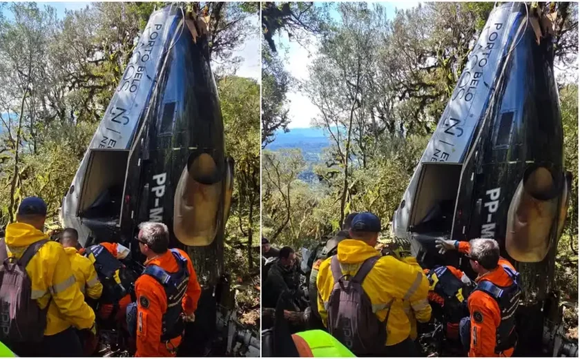 Corpos de vítimas de queda de helicóptero em SC são liberados