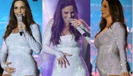 Grávida de 4 meses, Ivete Sangalo exibe barriga de gêmeas em show: 'Saradinha'