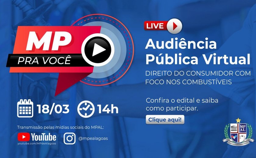 MP realizará audiência pública online para discutir preço de combustíveis em Alagoas