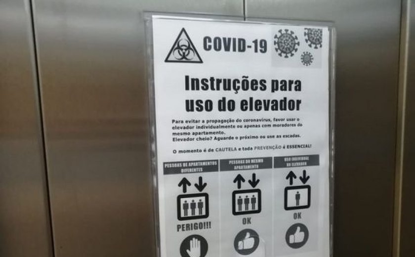 Uso de elevador favorece contaminação pelo novo coronavírus