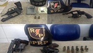 Em ações distintas, Radiopatrulha apreende quatro armas de fogo em Maceió