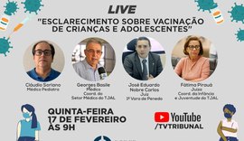Live do TJ/AL esclarece sobre vacinação de crianças e adolescentes