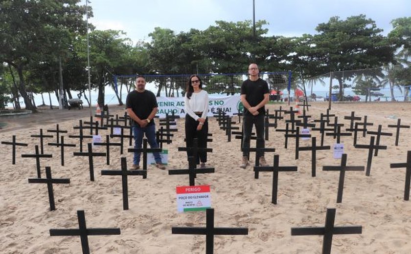 Ato simbólico na orla de Maceió dá início à campanha do Abril Verde em Alagoas