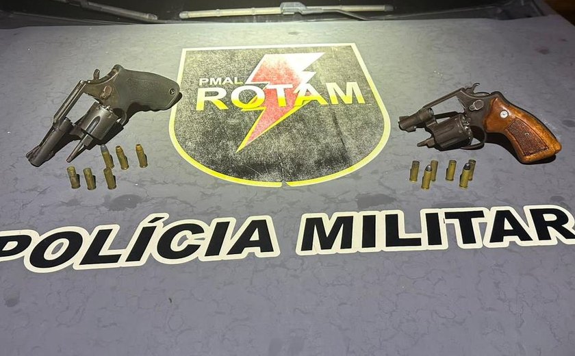 PM apreende duas armas de fogo na parte alta de Maceió