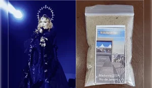 Areia do show de Madonna em Copacabana é vendida na web como item de colecionador