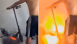 Patinete elétrico explode fora da tomada e assusta moradores em apartamento de Maceió