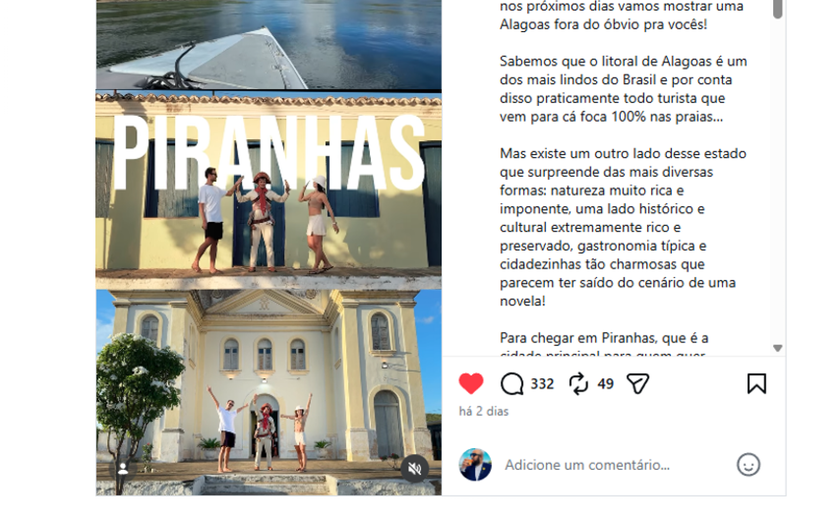 Setur promove Destino Alagoas em ação de marketing com influenciadores digitais