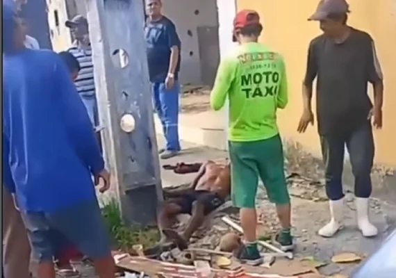 Vídeo: Homem morre eletrocutado após tentar furtar fios em poste