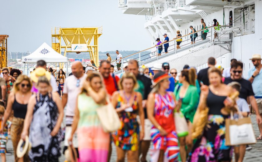 Navio MSC Seashore traz mais de 71 mil turistas a Maceió