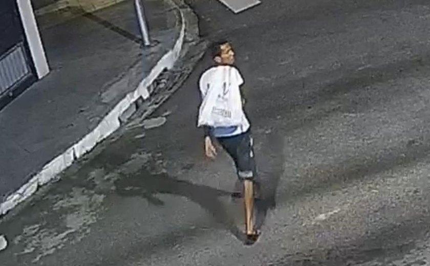 Polícia Civil divulga imagens de suspeito de homicídio no Farol, em Maceió