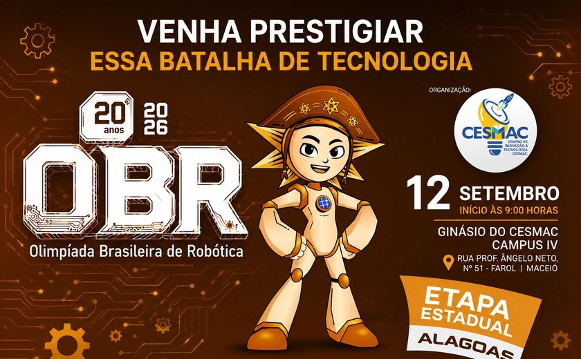 Cesmac irá sediar etapa estadual da Olimpíada Brasileira de Robótica