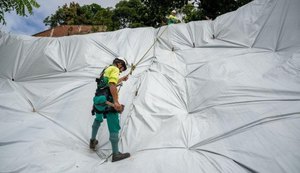 Defesa Civil instala mais de 45 mil m² de lonas em áreas de risco