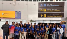 Estudantes alagoanos desembarcam em Uberlândia (MG) para competir nos Jogos Escolares Brasileiros